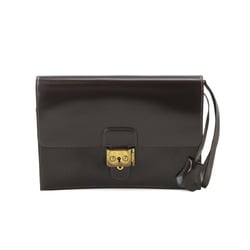 Hermes Pochette Jet Clutch Bag, Box Calf, Dark Brown, 〇S Engraved, Gold Hardware,