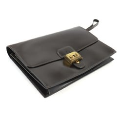 Hermes Pochette Jet Clutch Bag, Box Calf, Dark Brown, 〇S Engraved, Gold Hardware,