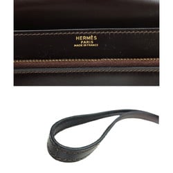 Hermes Pochette Jet Clutch Bag, Box Calf, Dark Brown, 〇S Engraved, Gold Hardware,