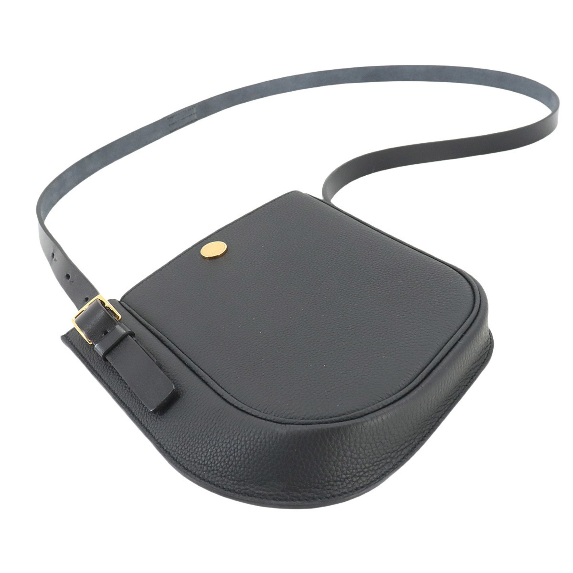 Hermes Perspective Cavaliere Shoulder Bag Togo Black B Stamp Gold Hardware