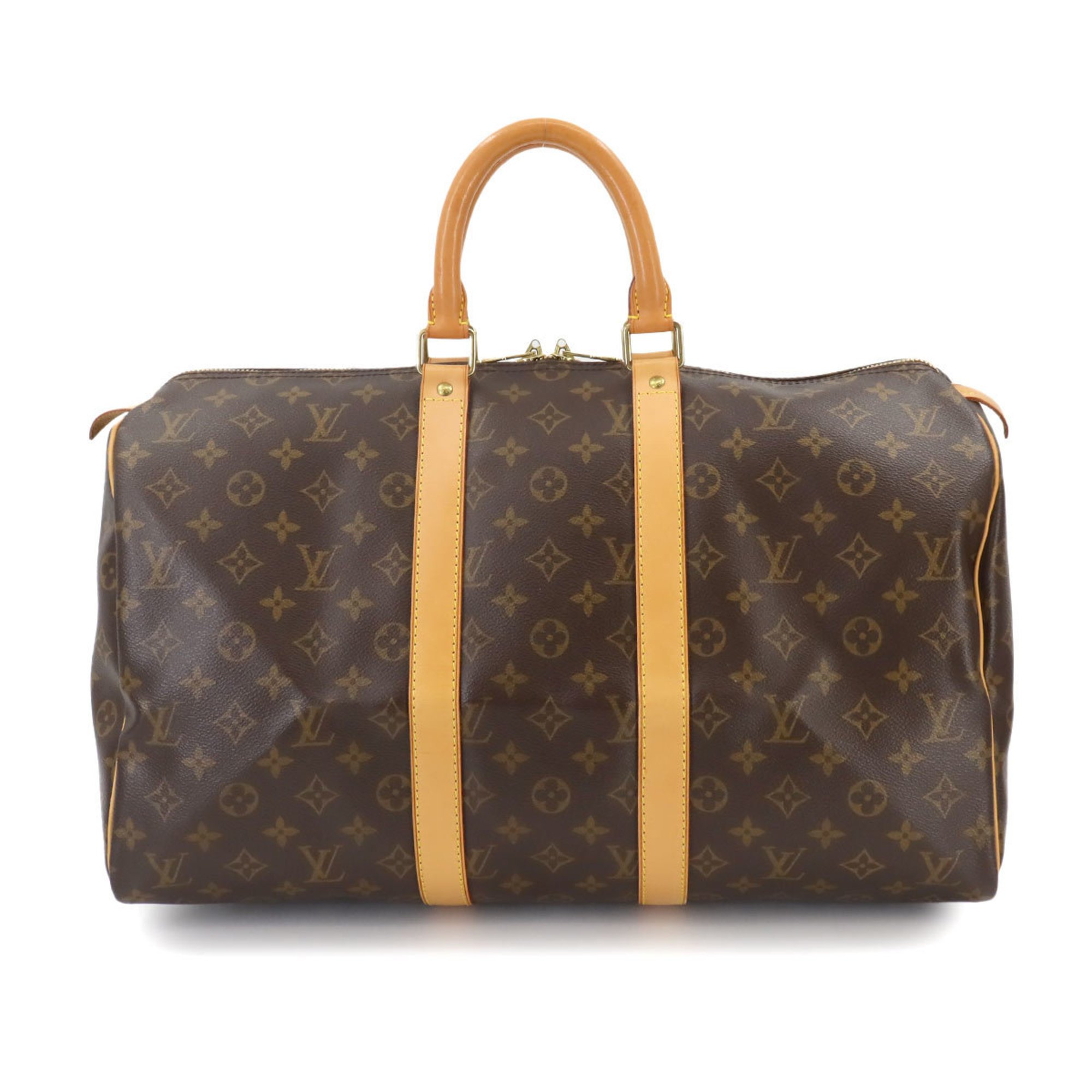 Louis Vuitton Monogram Keepall 45 Boston Bag Brown M41428