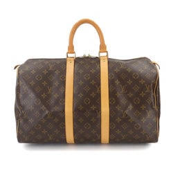 Louis Vuitton Monogram Keepall 45 Boston Bag Brown M41428