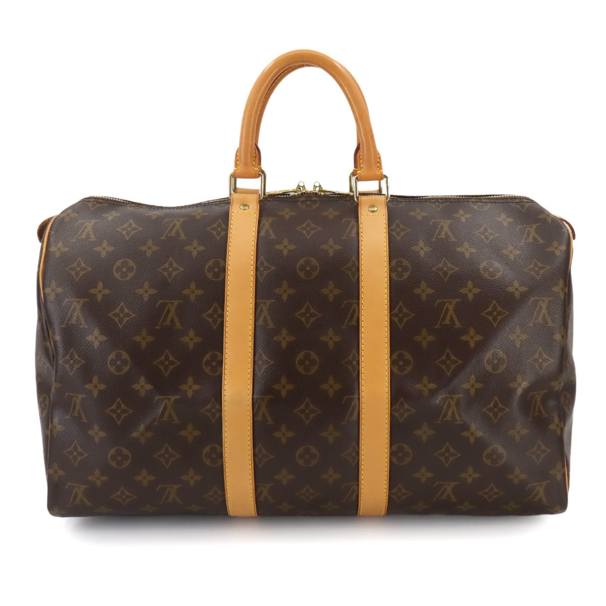 Louis Vuitton Monogram Keepall 45 Boston Bag Brown M41428