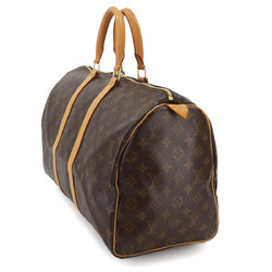 Louis Vuitton Monogram Keepall 45 Boston Bag Brown M41428