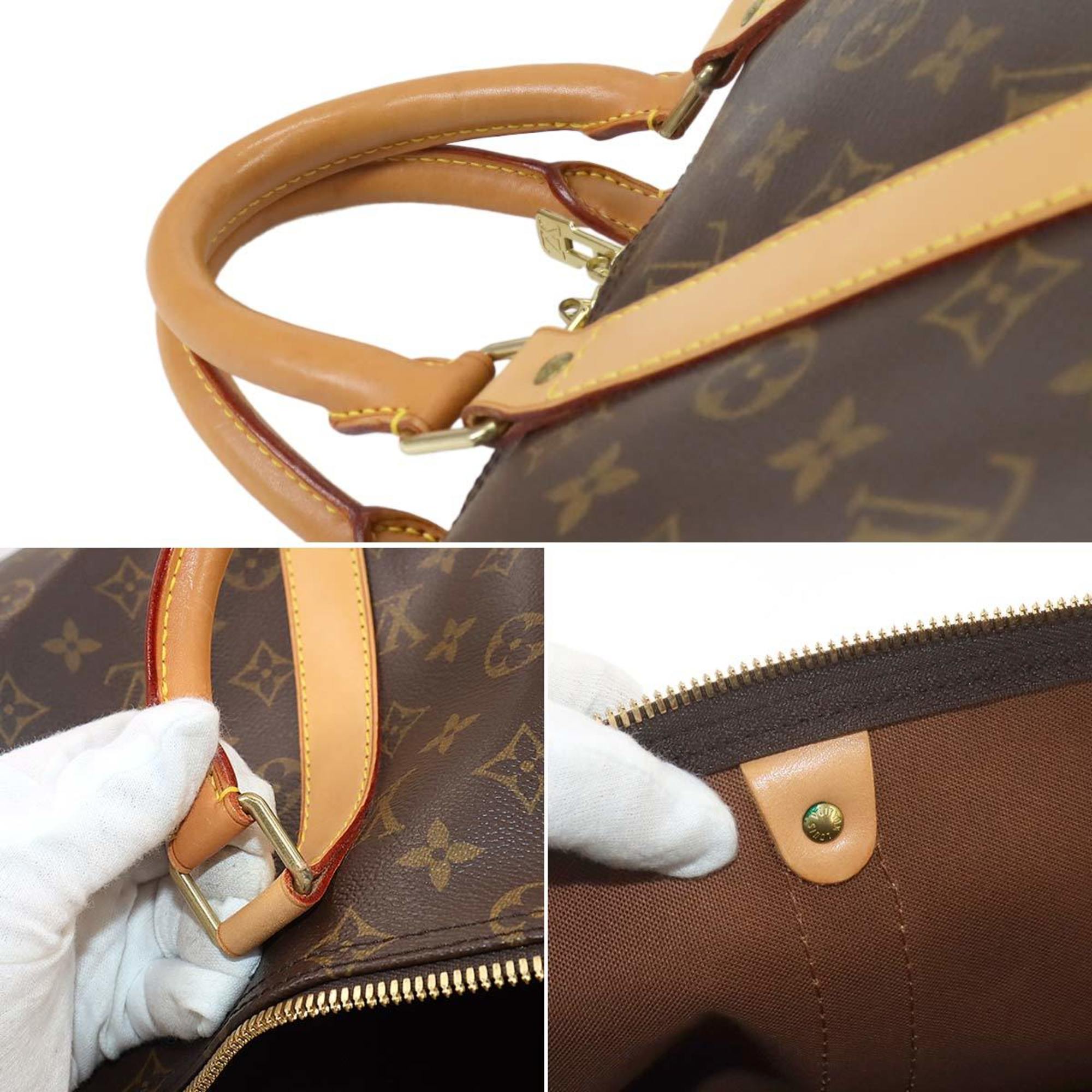 Louis Vuitton Monogram Keepall 45 Boston Bag Brown M41428