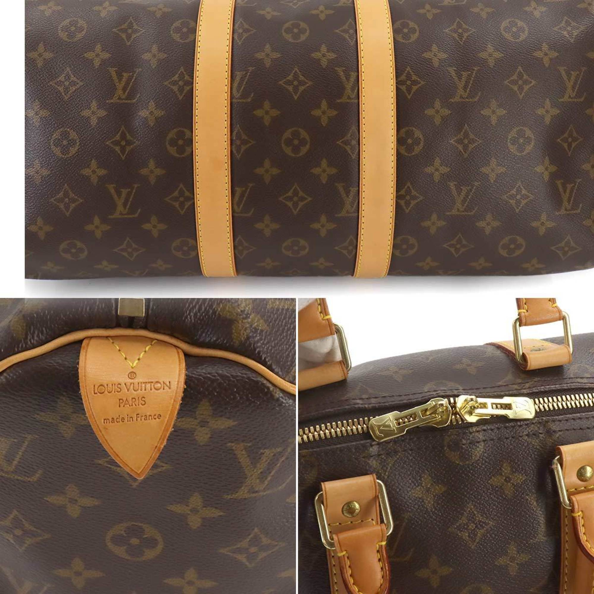 Louis Vuitton Monogram Keepall 45 Boston Bag Brown M41428