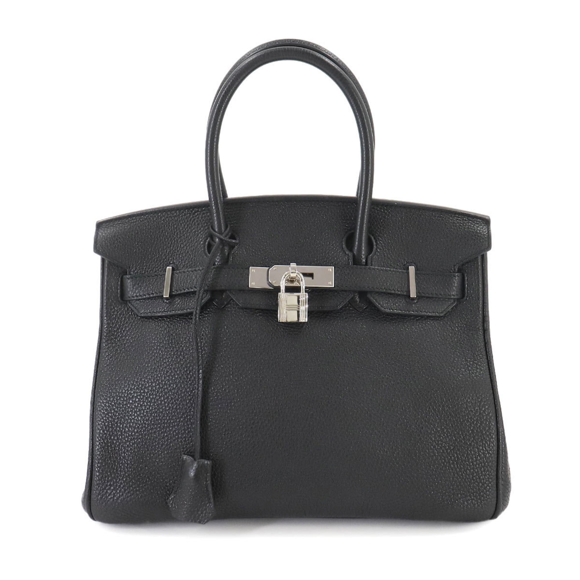 Hermes HERMES Birkin 30 Hand Bag Togo Black □Q Stamp Silver Hardware