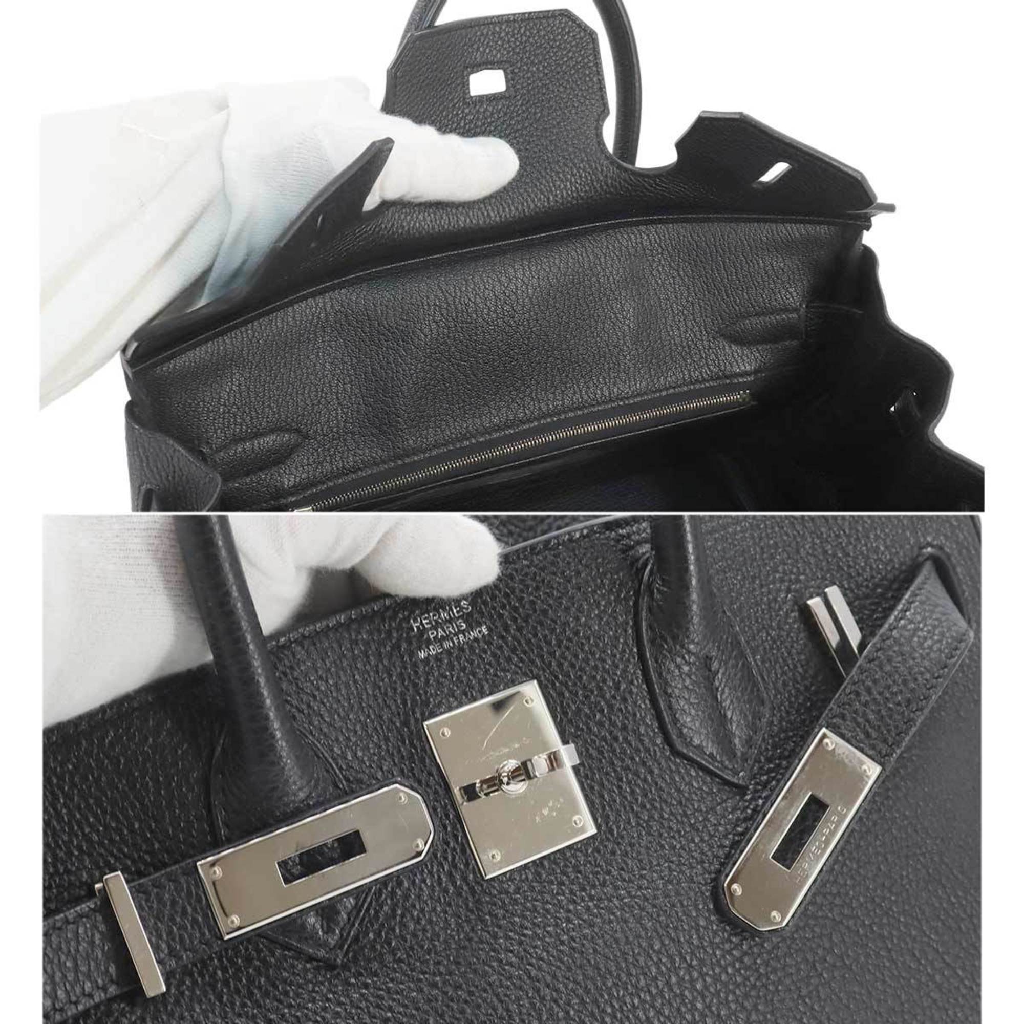 Hermes HERMES Birkin 30 Hand Bag Togo Black □Q Stamp Silver Hardware