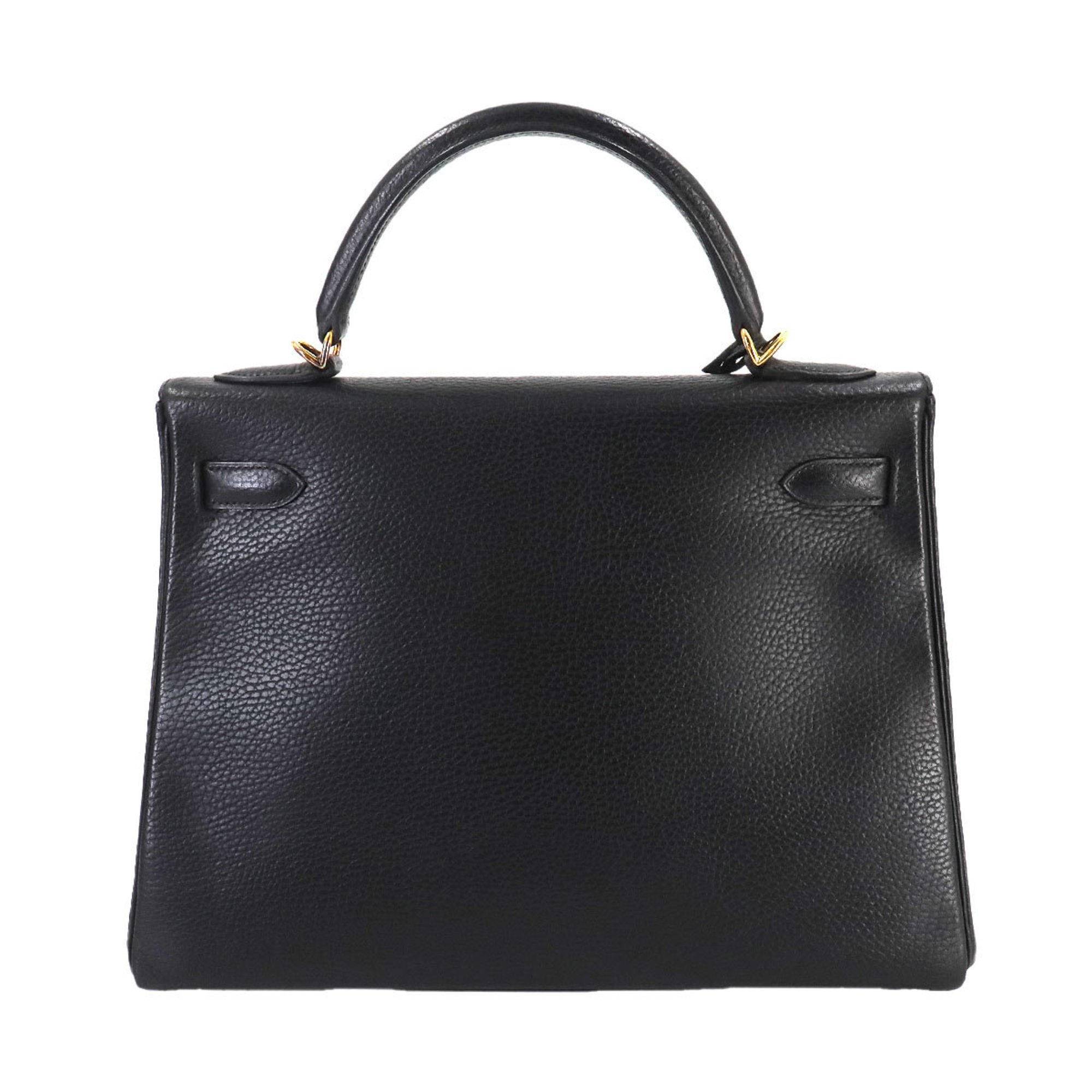 Hermes Kelly 32 2way Hand Shoulder Bag Ardennes Black G Stamped Inner Stitching Gold Hardware