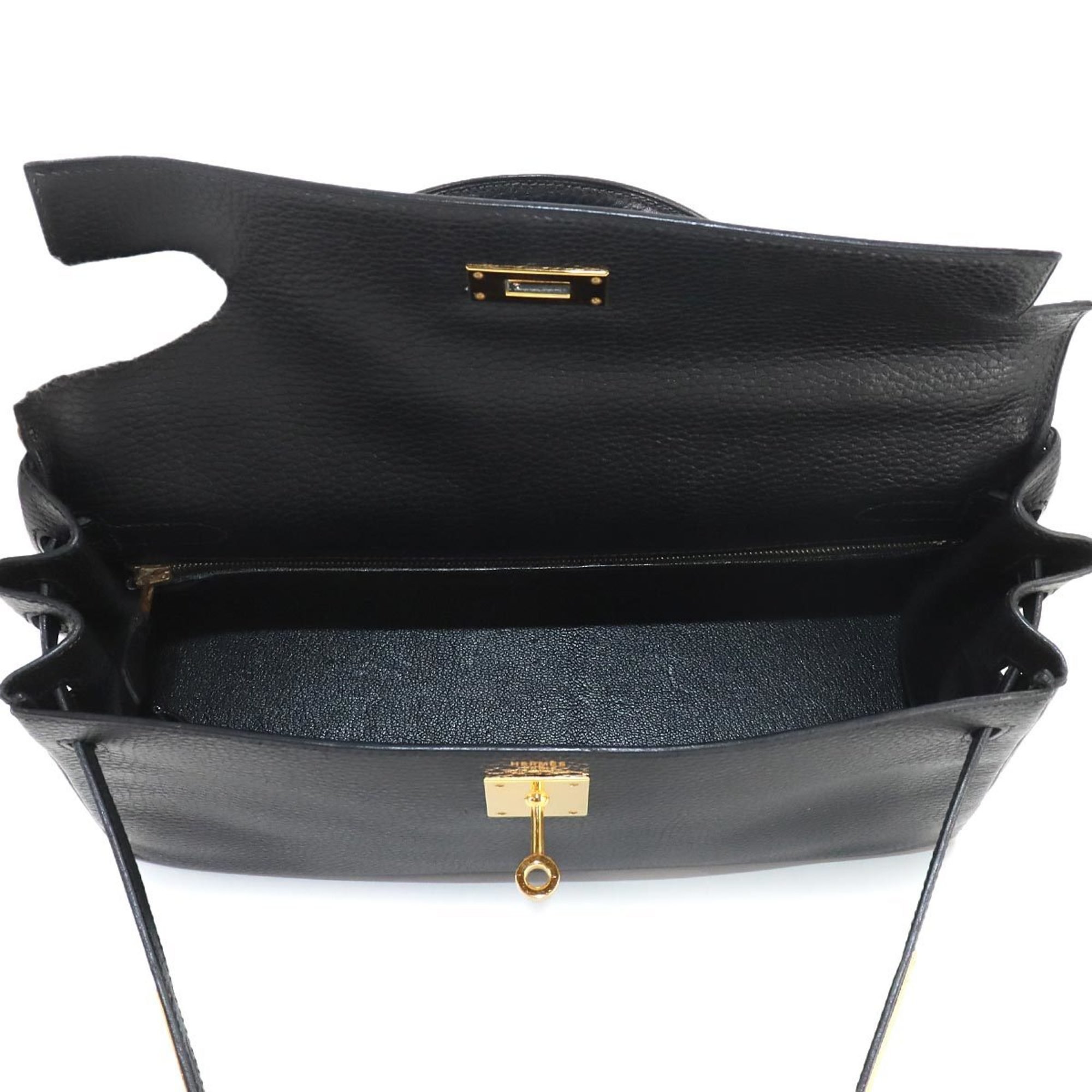 Hermes Kelly 32 2way Hand Shoulder Bag Ardennes Black G Stamped Inner Stitching Gold Hardware