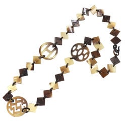 Hermes Diva Long Necklace Buffalo Horn Brown