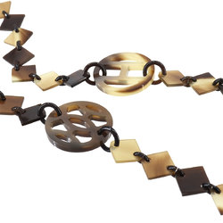 Hermes Diva Long Necklace Buffalo Horn Brown