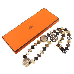 Hermes Diva Long Necklace Buffalo Horn Brown