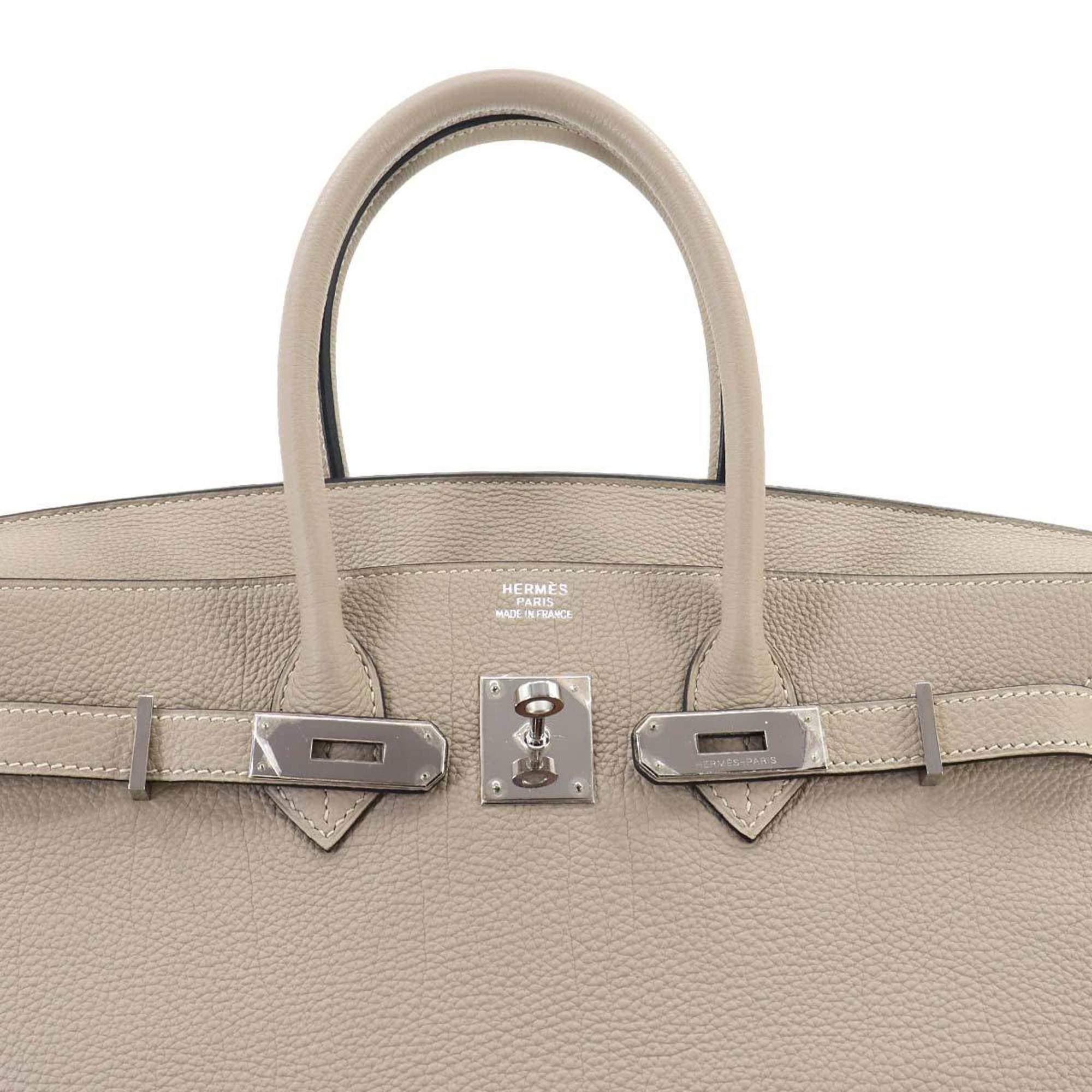 Hermes Birkin 35 Handbag Togo Tourtiere Grey J Stamp Silver Hardware