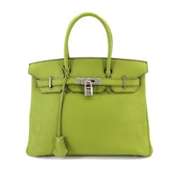 Hermes Birkin 30 Hand Bag Togo Anise Green □L Stamp Silver Hardware