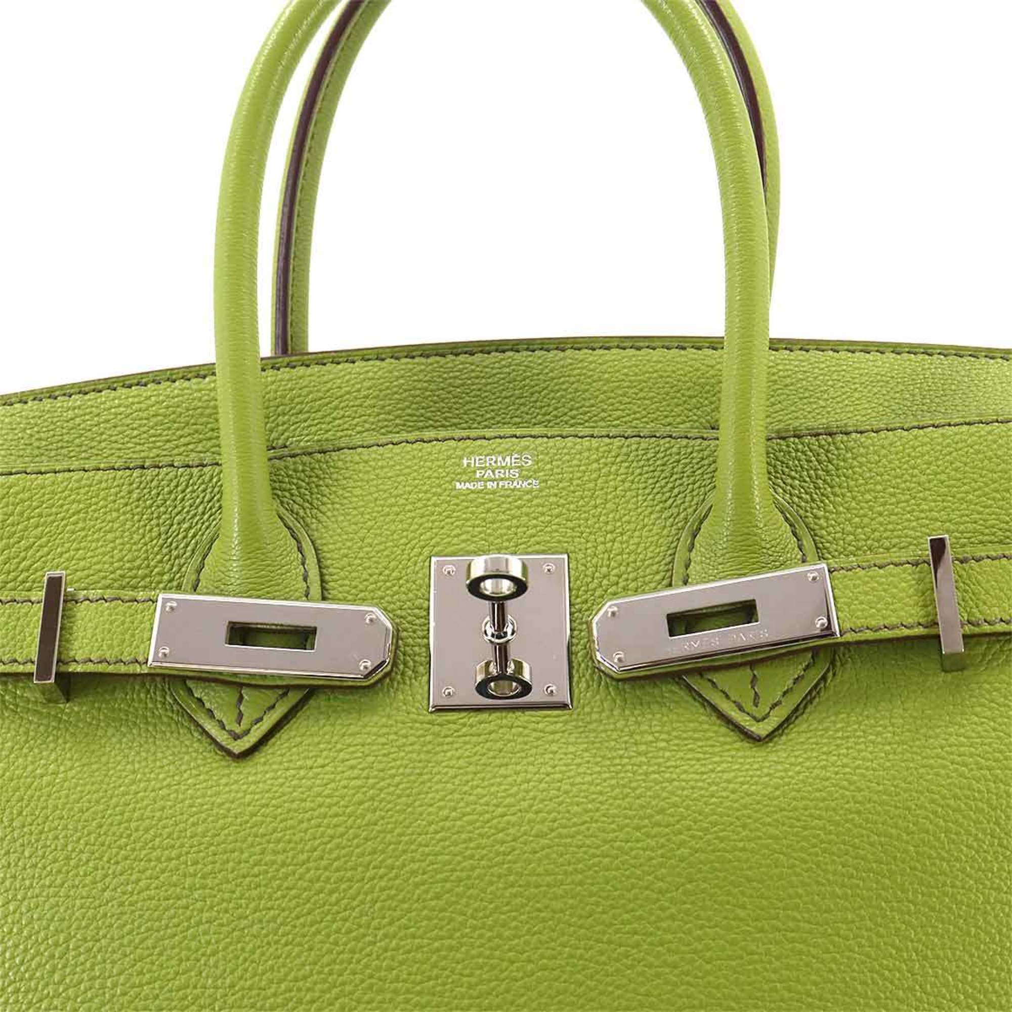 Hermes Birkin 30 Hand Bag Togo Anise Green □L Stamp Silver Hardware