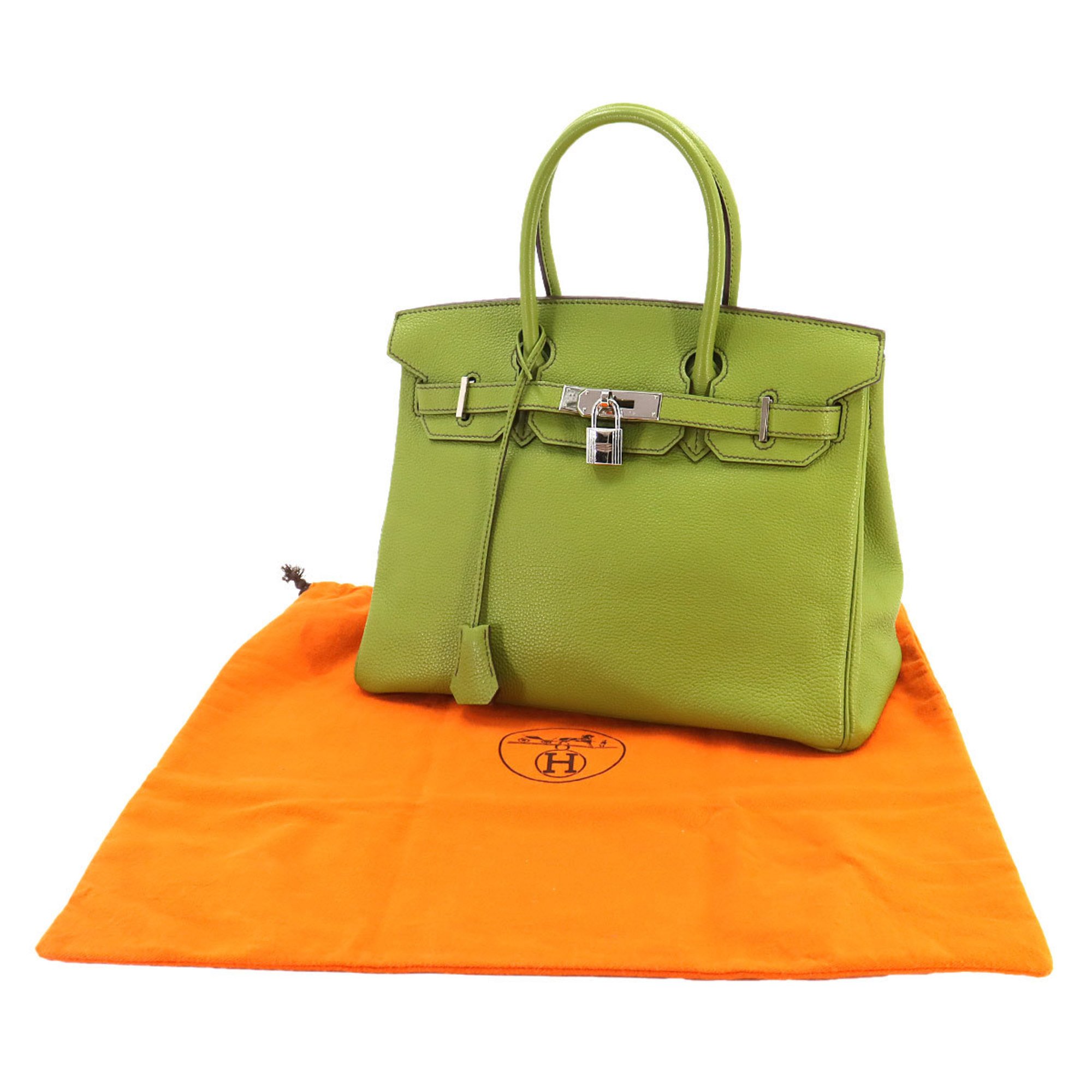 Hermes Birkin 30 Hand Bag Togo Anise Green □L Stamp Silver Hardware