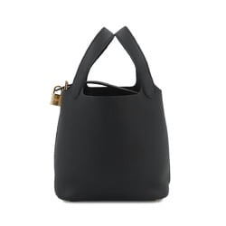 Hermes Picotin Lock PM Handbag Taurillon Clemence Black W Stamp Gold Hardware