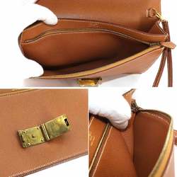 Hermes HERMES Pochette Jet Clutch Bag Cushvel Epsom Gold Brown Hardware