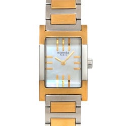 Hermes Tandem Combi TA1 220 Women's Watch White Shell Quartz