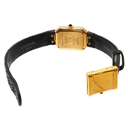 CHANEL Premiere H0090 Ladies Watch Black K18YG Yellow Gold Quartz