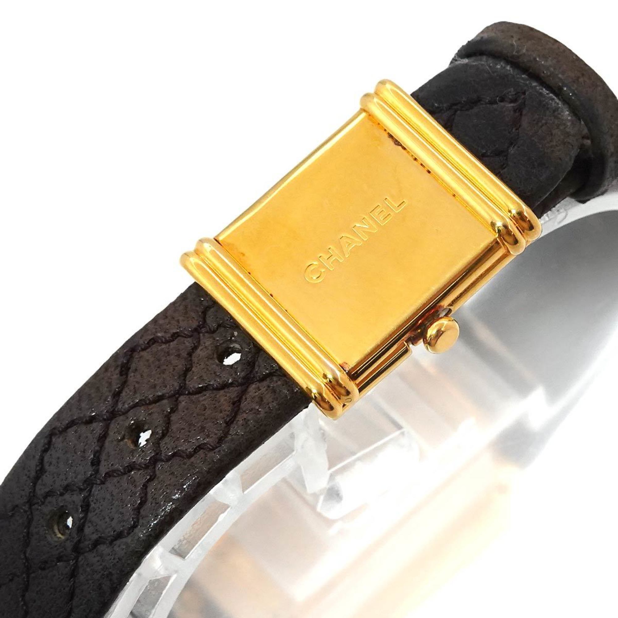 CHANEL Premiere H0090 Ladies Watch Black K18YG Yellow Gold Quartz