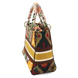 Christian Dior Lady D-Lite Medium 2-way Hand Shoulder Bag Cotton Multicolor LADY D-LITE