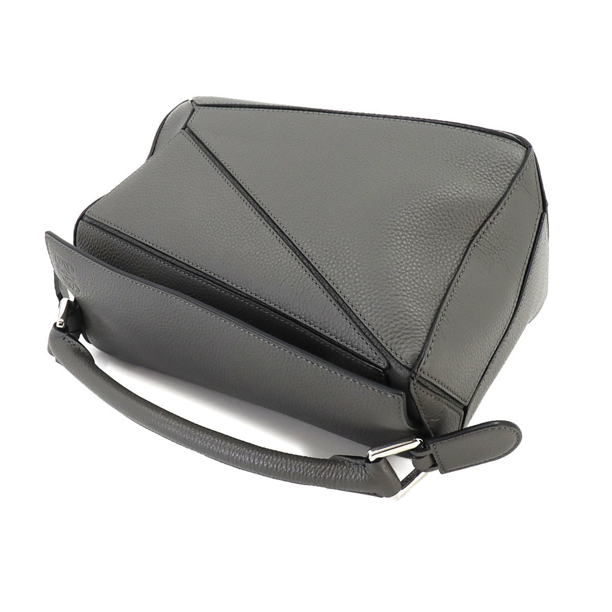 LOEWE Puzzle Bag Small 2way Hand Shoulder Leather Grey