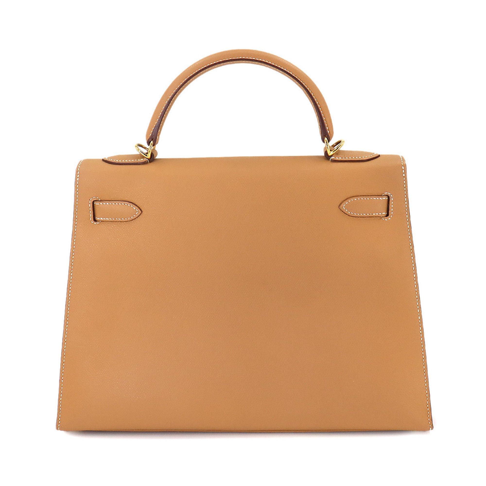 Hermes Kelly 32 2way hand shoulder bag, Epson natural, outside stitching, H stamp, gold hardware,