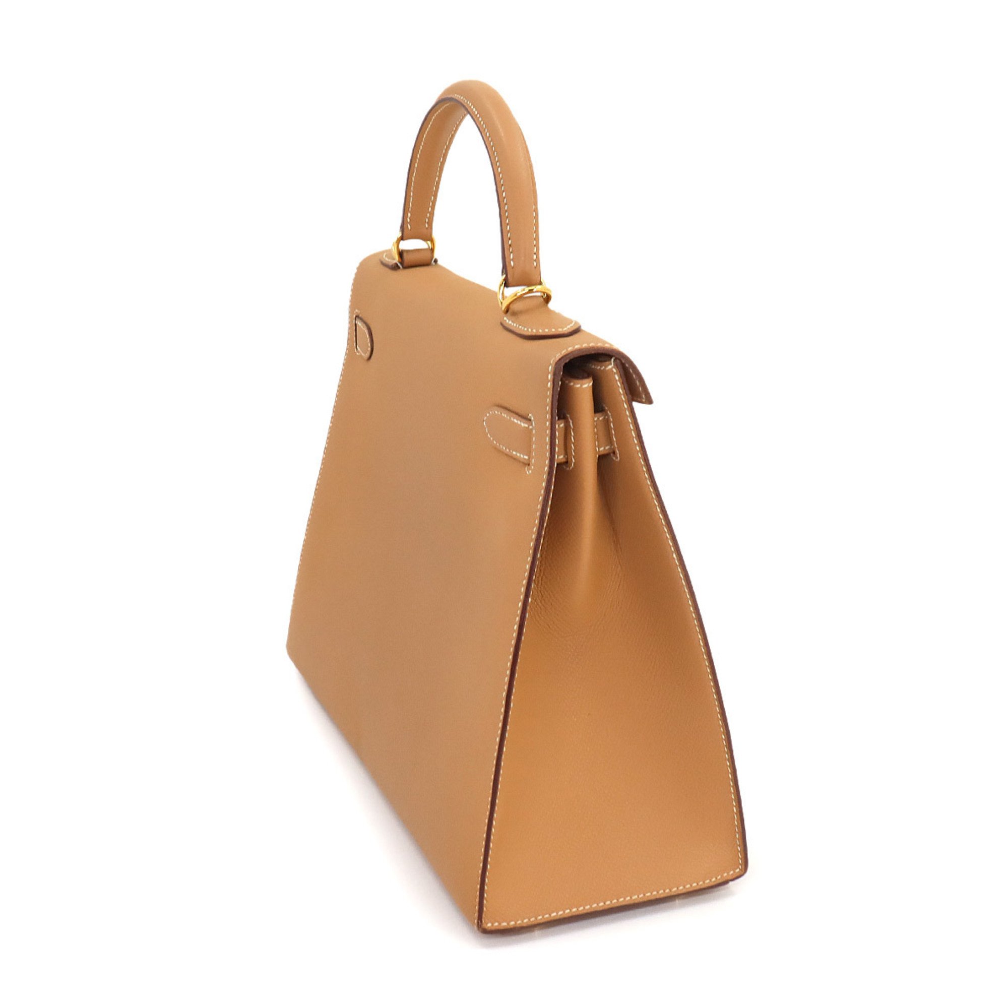 Hermes Kelly 32 2way hand shoulder bag, Epson natural, outside stitching, H stamp, gold hardware,