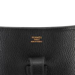 Hermes Evelyne GM Shoulder Bag Ardennes Black A Stamp Gold Hardware