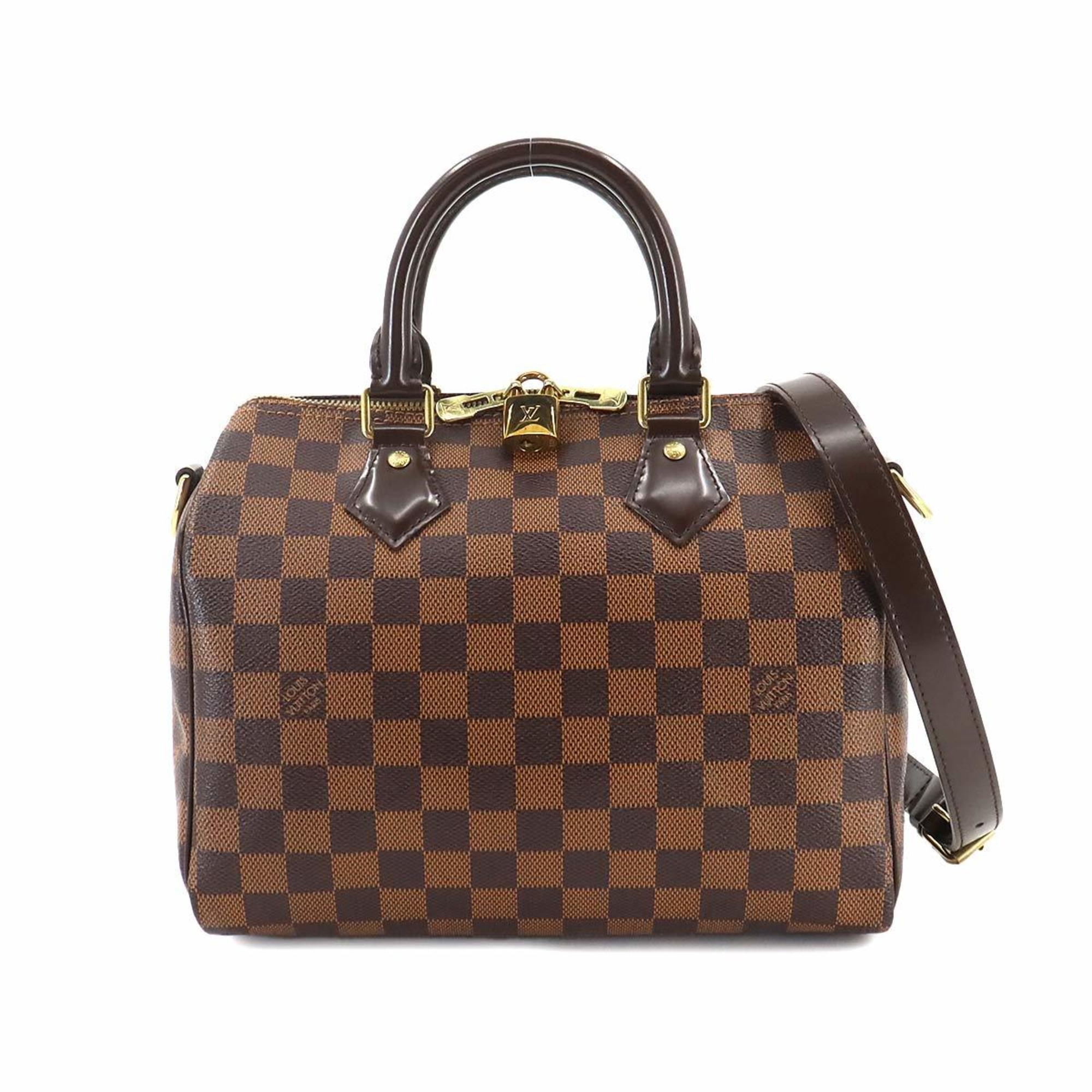 Louis Vuitton Damier Speedy Bandouliere 25 2way Hand Shoulder Bag Ebene N41181