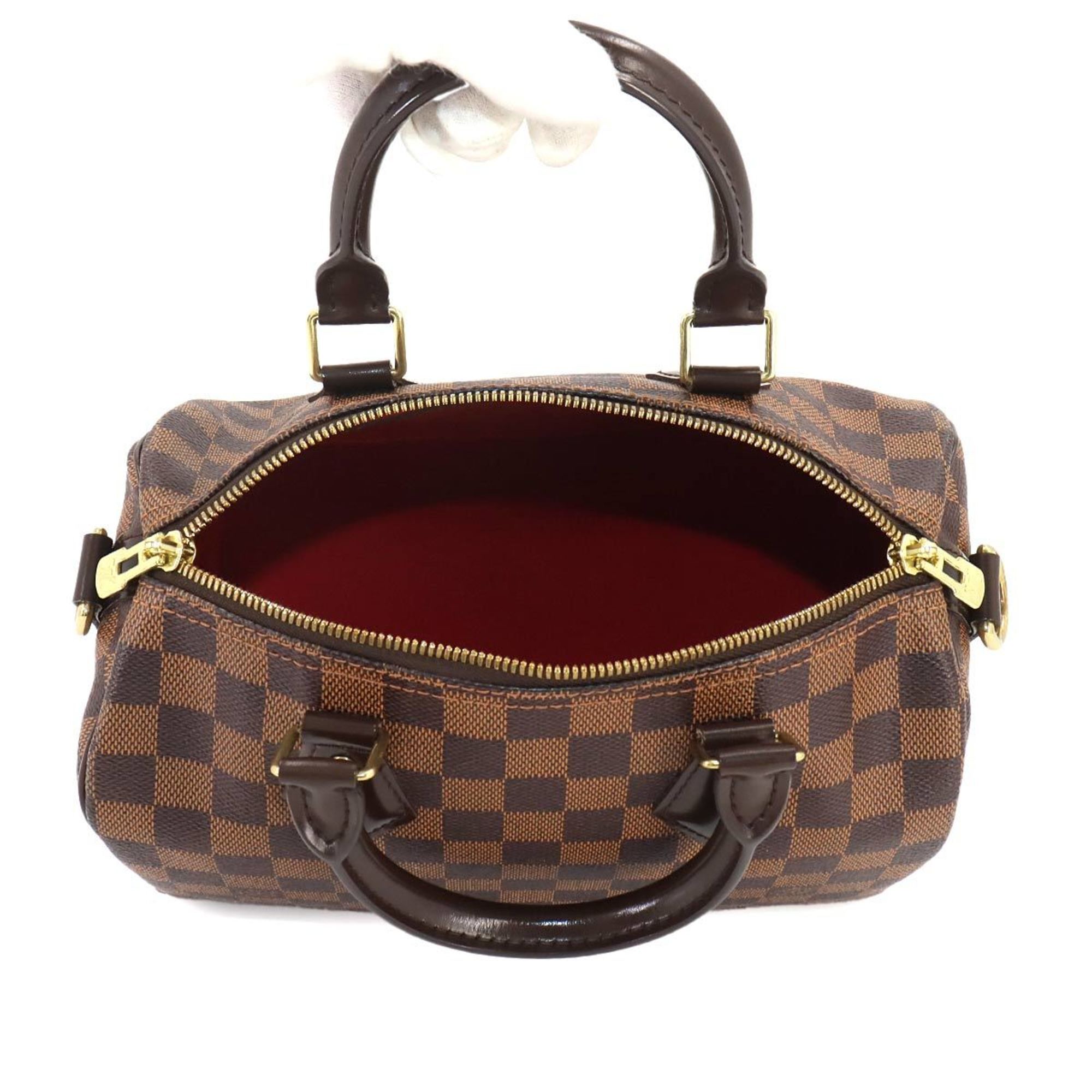 Louis Vuitton Damier Speedy Bandouliere 25 2way Hand Shoulder Bag Ebene N41181