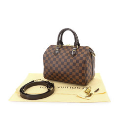 Louis Vuitton Damier Speedy Bandouliere 25 2way Hand Shoulder Bag Ebene N41181