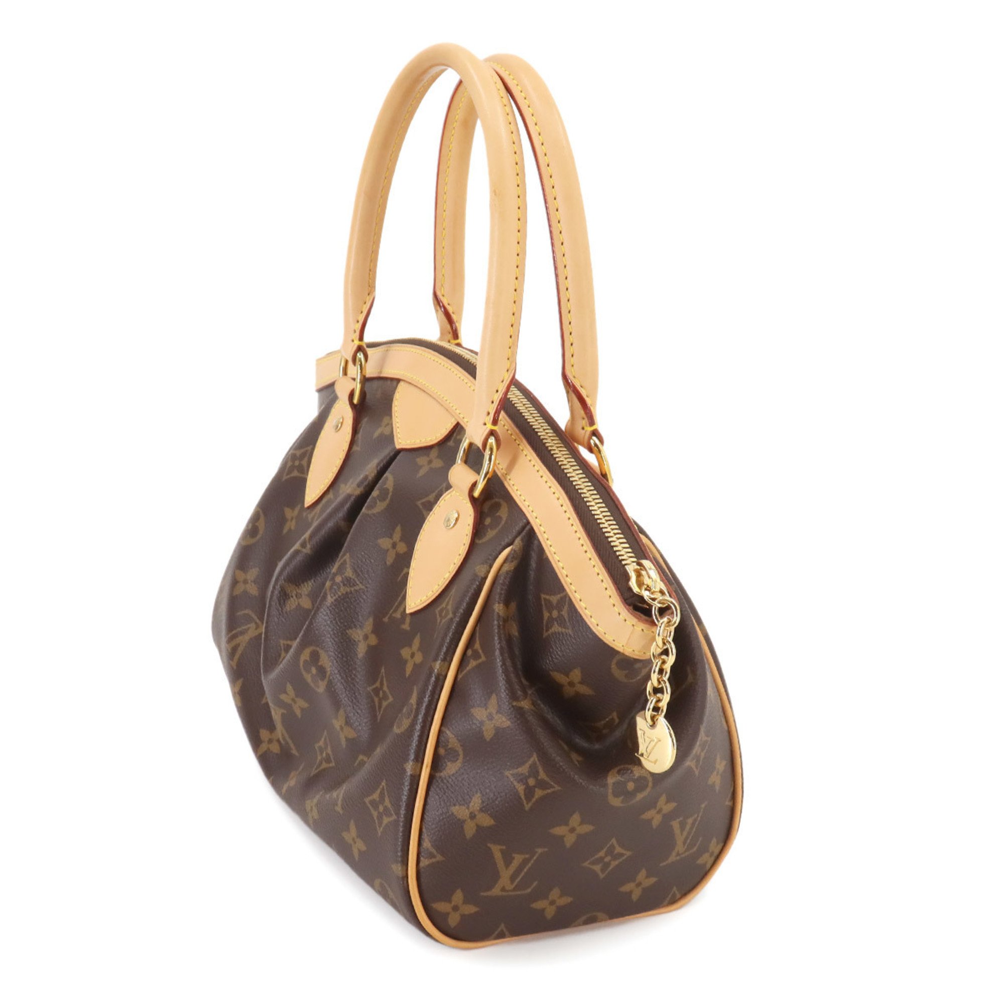 Louis Vuitton LOUIS VUITTON Monogram Tivoli PM Hand Bag Brown M40143 Gold Hardware