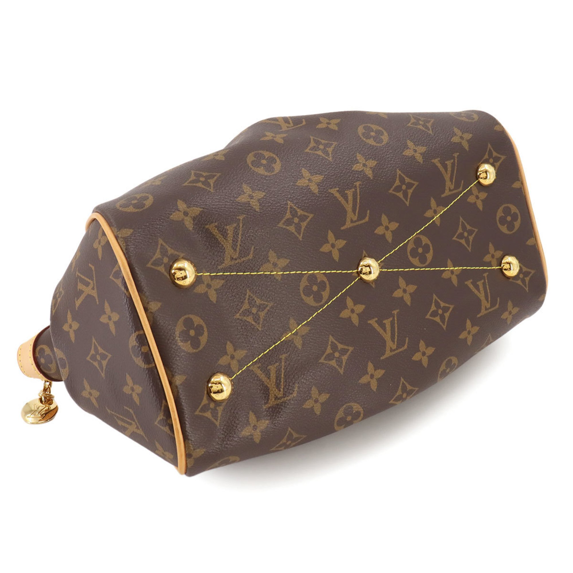 Louis Vuitton LOUIS VUITTON Monogram Tivoli PM Hand Bag Brown M40143 Gold Hardware