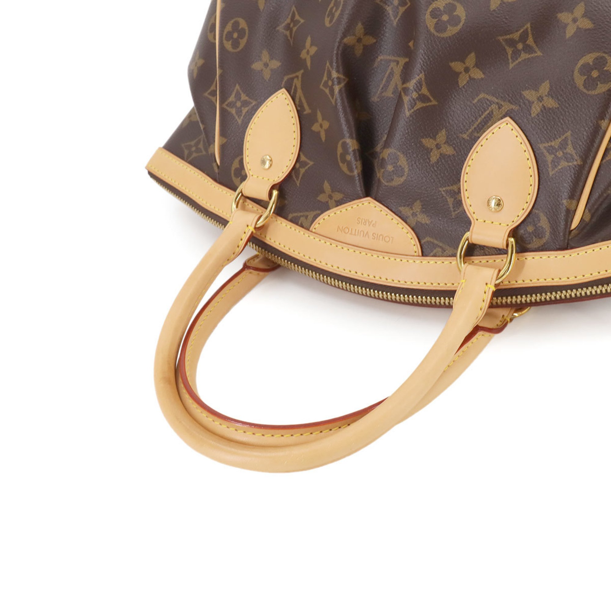 Louis Vuitton LOUIS VUITTON Monogram Tivoli PM Hand Bag Brown M40143 Gold Hardware