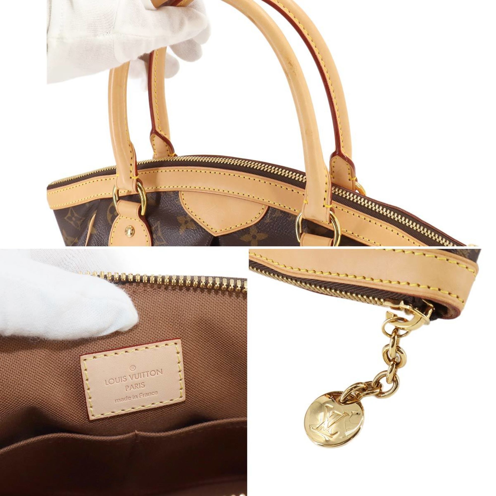 Louis Vuitton LOUIS VUITTON Monogram Tivoli PM Hand Bag Brown M40143 Gold Hardware