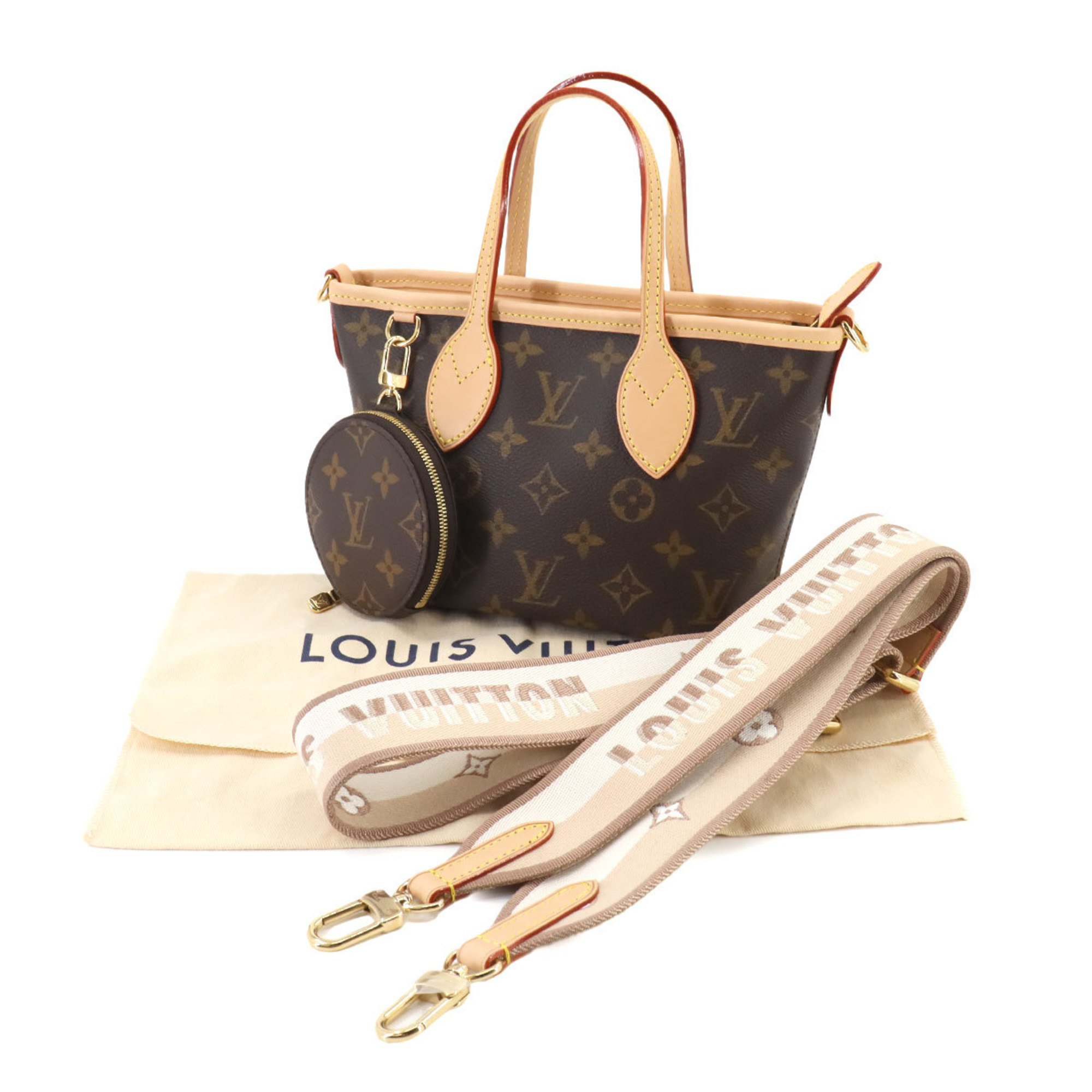 Louis Vuitton Monogram Neverfull BB 2way Tote Shoulder Bag Brown M46705 RFID