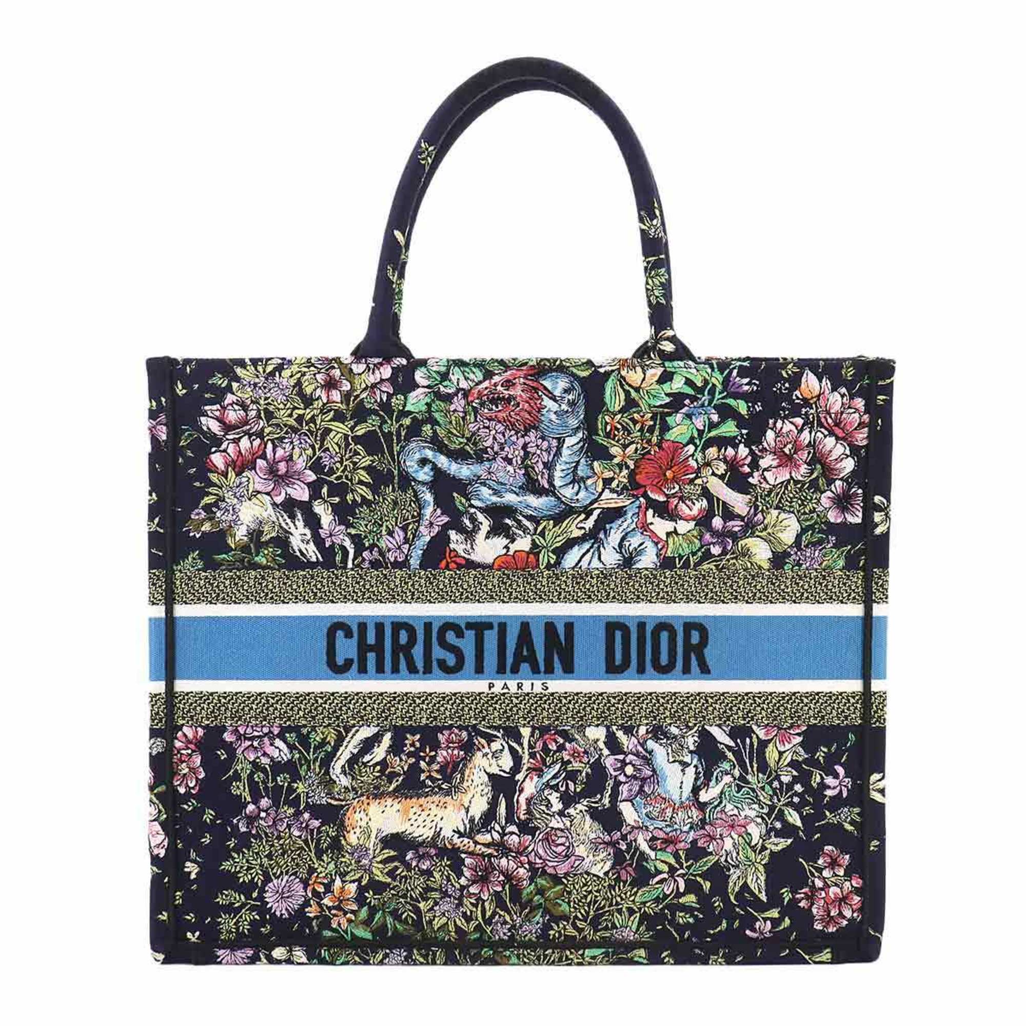 Christian Dior D Constellation Book Tote Large Bag Canvas Multicolor