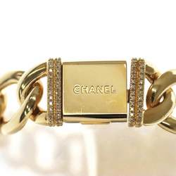 CHANEL Premiere L size H0113 Diamond bezel ladies watch buckle diamond black K18YG yellow gold solid quartz