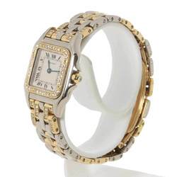 Cartier Panthere SM Combi WF3051FH Ladies' Watch Diamond Bezel Bracelet Ivory K18YG Yellow Gold Quartz