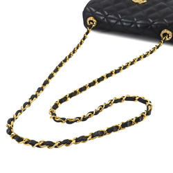 CHANEL Matelasse Chain Shoulder Bag Rhinestone Leather Black Gold Metal Fittings Coco Mark