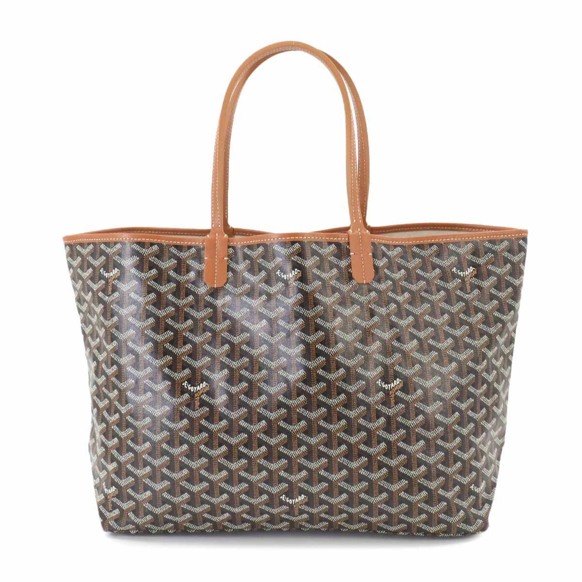 GOYARD Saint Louis PM Leather Herringbone Black Brown