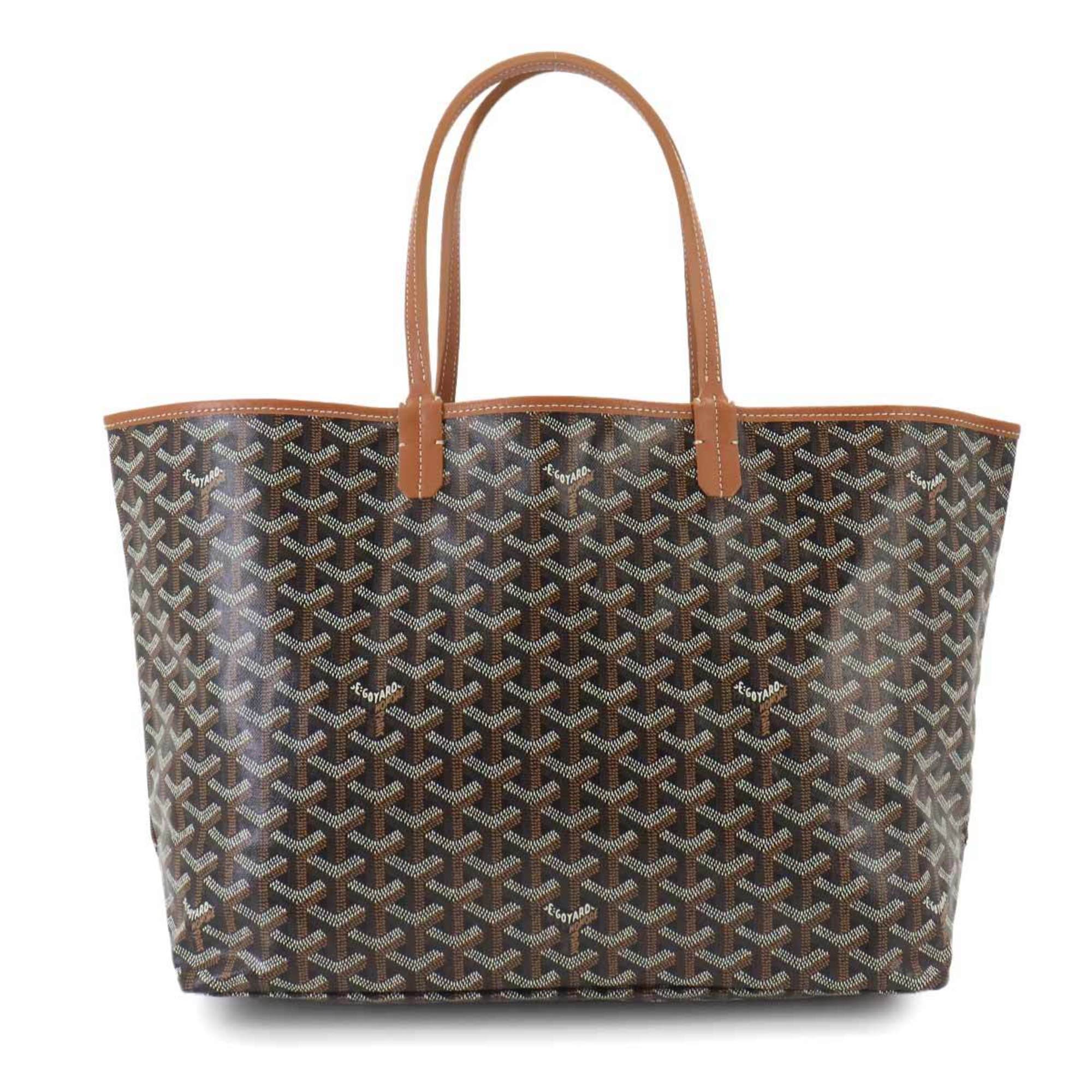 GOYARD Saint Louis PM Leather Herringbone Black Brown