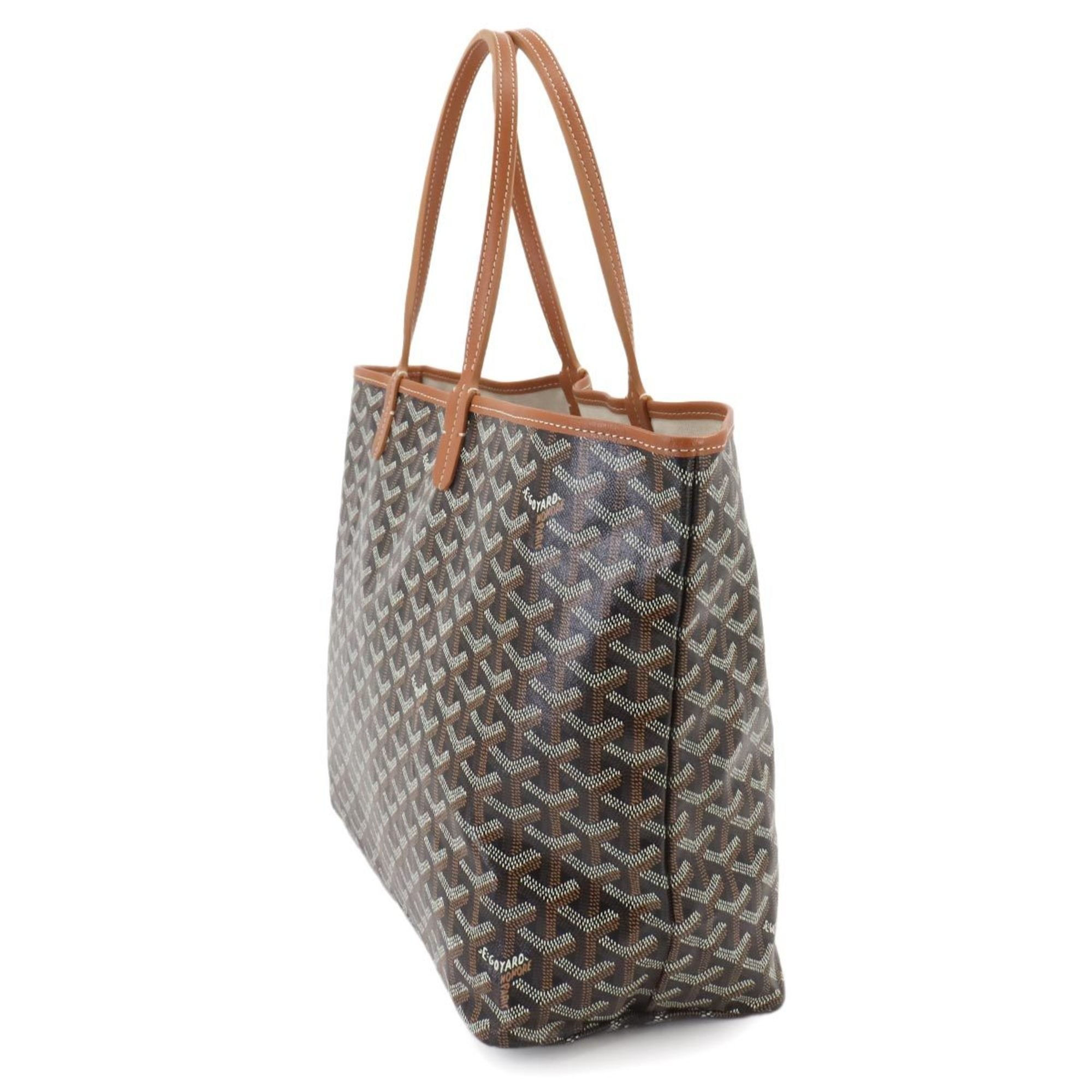 GOYARD Saint Louis PM Leather Herringbone Black Brown