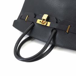 Hermes Birkin 35 Hand Bag Ardennes Black G Stamp Gold Hardware