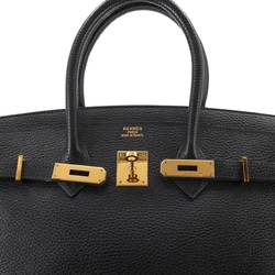 Hermes Birkin 35 Hand Bag Ardennes Black G Stamp Gold Hardware