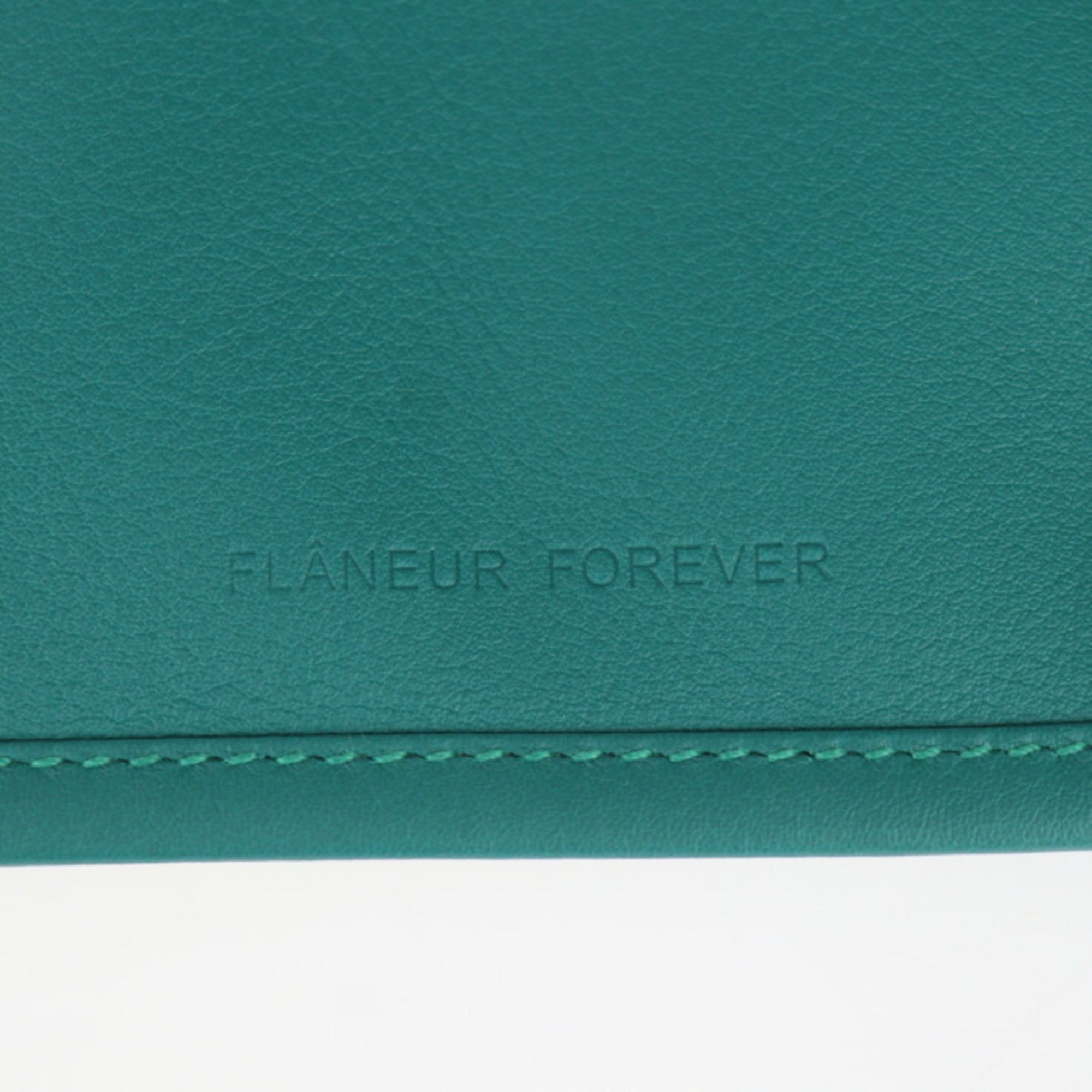 HERMES FLANEUR FOREVER Petit H Pouch - Swift leather, green, beige, flat pouch, passport case, pass case