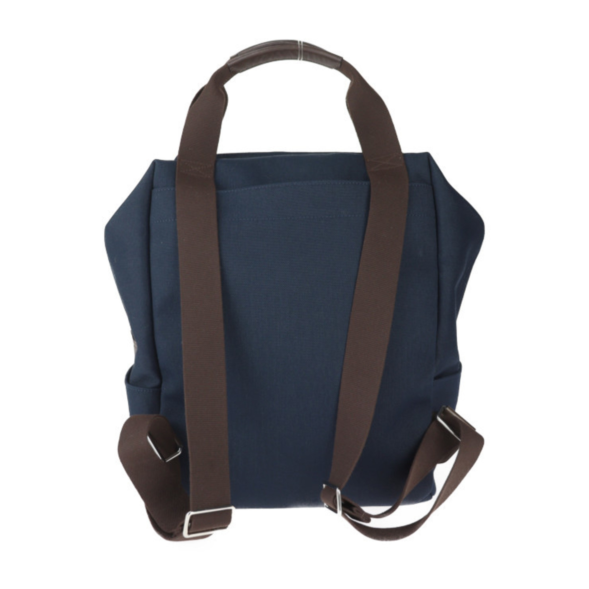 HERMES Hermes Sac de Pansage Groom Backpack Rucksack/Daypack - Toile Chevron Bridle Leather Blue Navy Foo Orange Brown